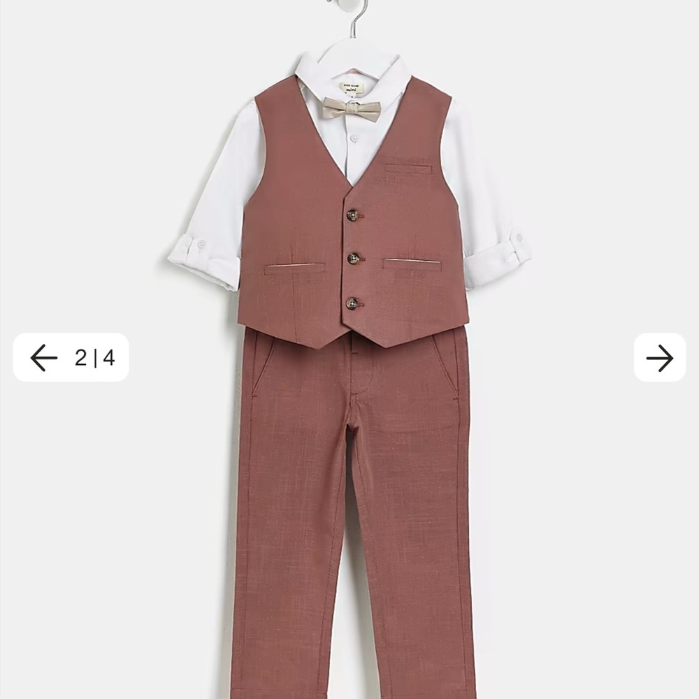 Boys suit set: shirt, tie, vest and pants